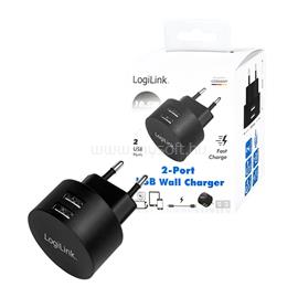 LOGILINK USB aljzat adapter, 2x USB port a gyorstöltéshez, 10,5 W LOGILINK_PA0218 small