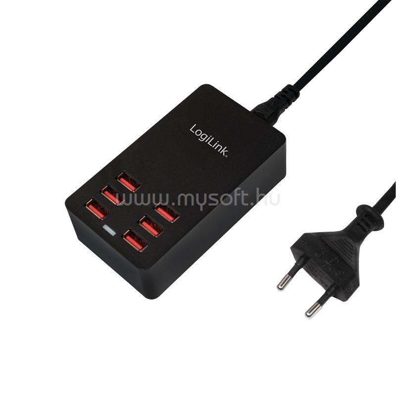 LOGILINK USB asztali töltő, 6-port, 32W (fekete)