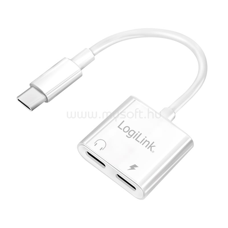 LOGILINK USB-C adapter PD töltőporttal, 2x USB-C, max. 60 W (fehér)