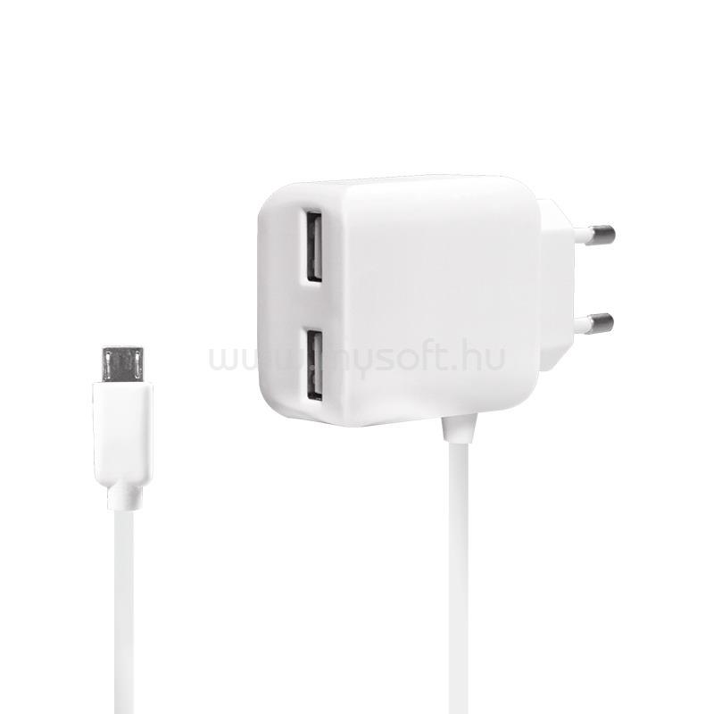 LOGILINK USB fali töltő , 2+1 port, 10,5W (fehér)