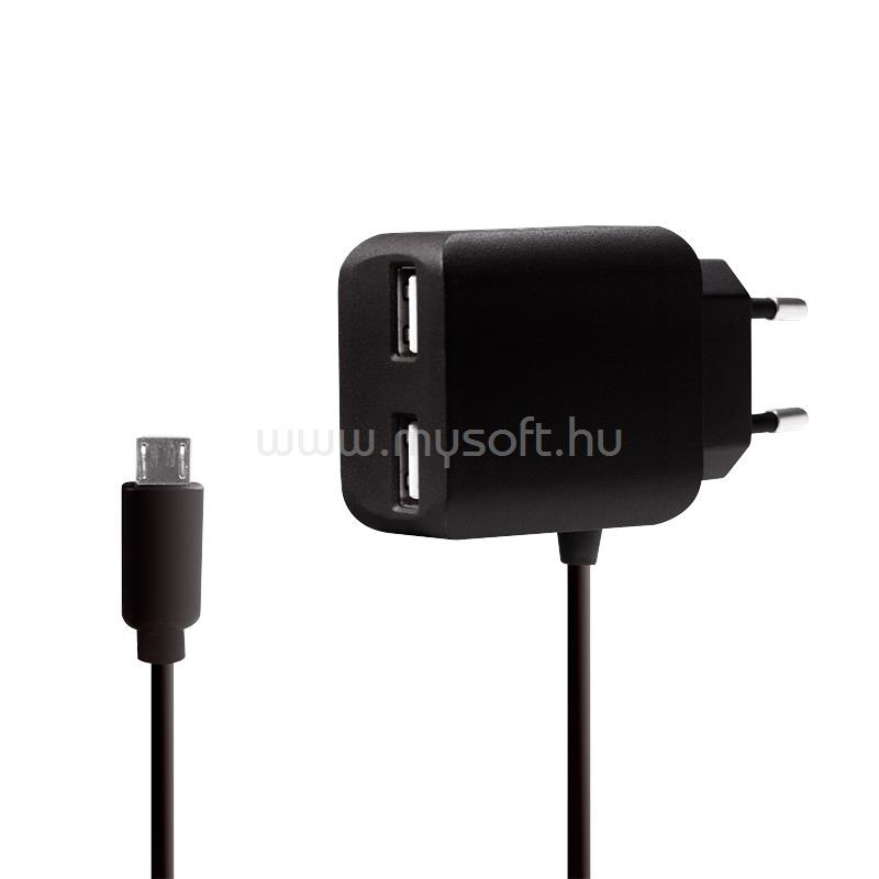 LOGILINK USB fali töltő , 2+1 port, 10,5W (fekete)
