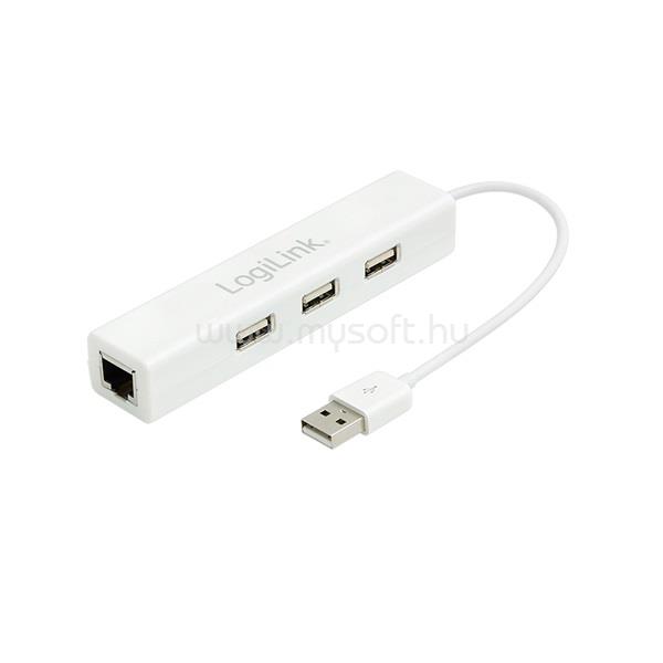 LOGILINK USB2.0 Ethernet Adapter 3 portos hubbal