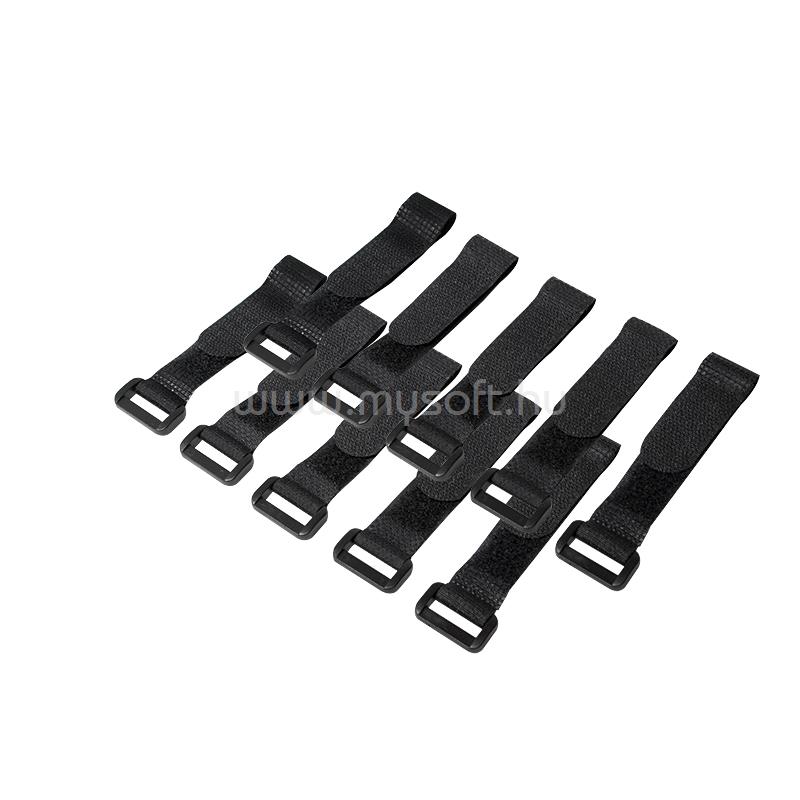 LOGILINK Vezetékösszekötő szíj szett 10db 150x20mm, Fekete