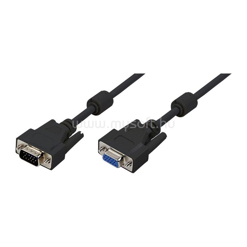 LOGILINK VGA kábel, HD15/M   HD15/F, 1080p, 2x ferrit, 5 m