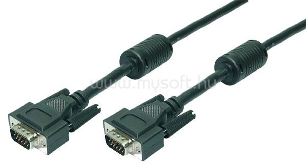 LOGILINK VGA kábel, HD15/M   HD15/M, 1080p, 2x ferrit, fekete, 1,8 m