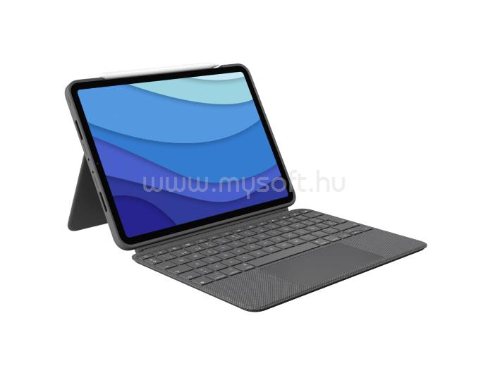 LOGITECH COMBO TOUCH billentyűzettok 11" 1., 2., 3., és 4. generációs iPad Prohoz angol lokalizáció (oxfordi szürke)