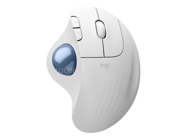 LOGITECH ERGO M575S vezeték nélküli hanyattegérr (piszkosfehér + kék golyó)