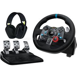 LOGITECH G29 Driving Force PC/PS4/PS5 kormány + G435 vezeték nélküli gamer headset (fekete) csomag 991-000539 small