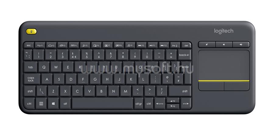 LOGITECH K400 Plus TOUCHPAD vezeték nélküli billentyűzet angol lokalizáció (fekete)