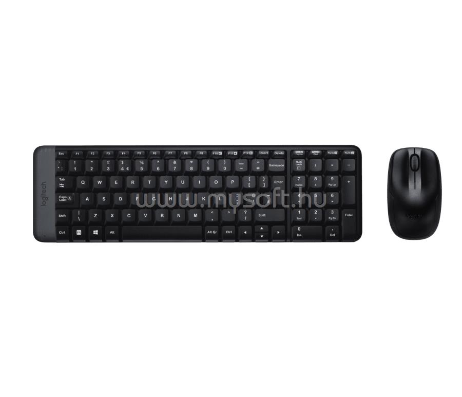 LOGITECH MK220 vezeték nélküli billentyűzet + optikai egér angol lokalizáció (fekete)