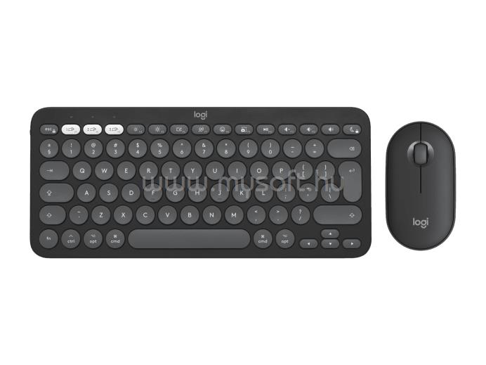 LOGITECH Pebble 2 Combo for Mac vezeték nélküli billentyűzet + egér angol lokalizáció (grafitszürke)