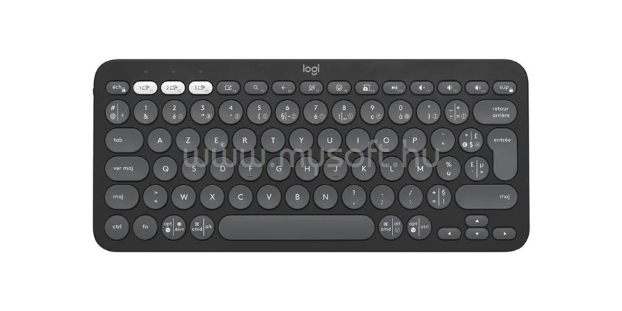 LOGITECH Pebble Keys 2 K380s bluetooth vezeték nélküli billentyűzet amerikai angol lokalizáció (grafitszürke)