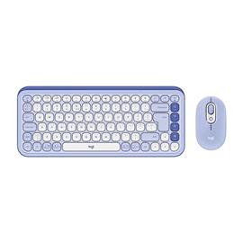 LOGITECH Pop Icon Combo vezeték nélküli billentyűzet + egér angol lokalizáció (lila/piszkosfehér) 920-013078 small