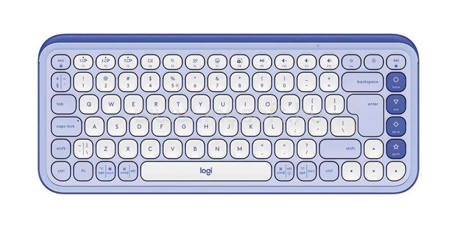 LOGITECH Pop Icon Keys vezeték nélküli billentyűzet angol lokalizáció (lila/piszkosfehér)