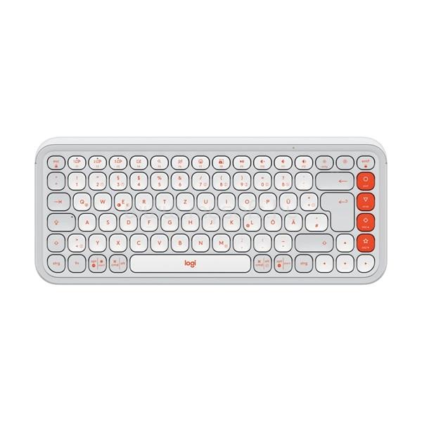 LOGITECH POP Icon Keys vezeték nélküli billentyűzet angol lokalizáció (piszkosfehér/narancssárga))