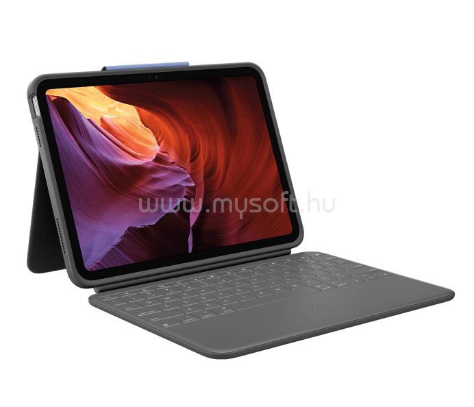LOGITECH Rugged Folio Ipad (7, 8 gen.) billentyűzettok angol lokalizáció (grafitszürke)