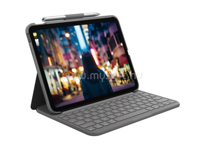 LOGITECH Slim Folio billentyűzettok iPad 10-hez angol lokalizáció (szürke)