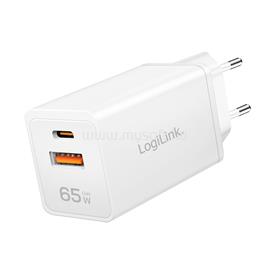 LOGILINK Kettős USB aljzatú adapter, GaN, 65 W, 1x USB-C (PD), 1x USB-A (QC) (fehér) PA0371 small