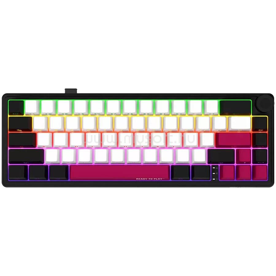 LORGAR KBP70MW Pro 65% mechanikus gamer vezeték nélküli billentyűzet amerikai angol lokalizáció (fekete-piros)