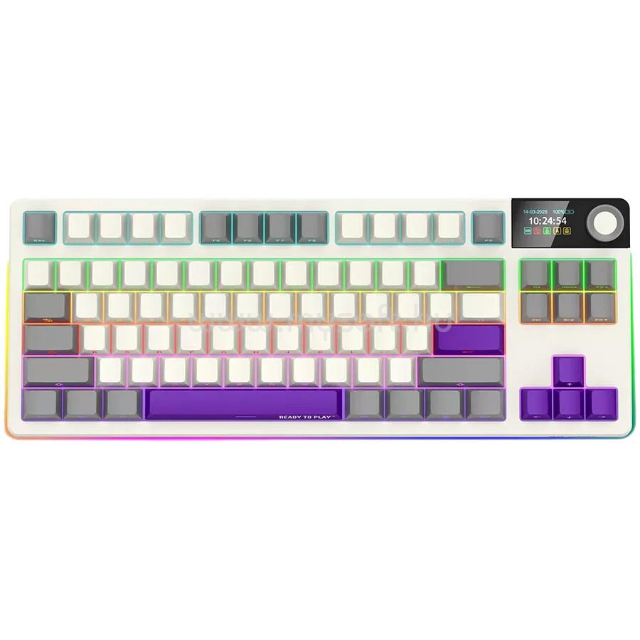 LORGAR KBP70TKLW Pro TKL mechanikus gamer vezeték nélküli billentyűzet amerikai angol lokalizáció (bézs)