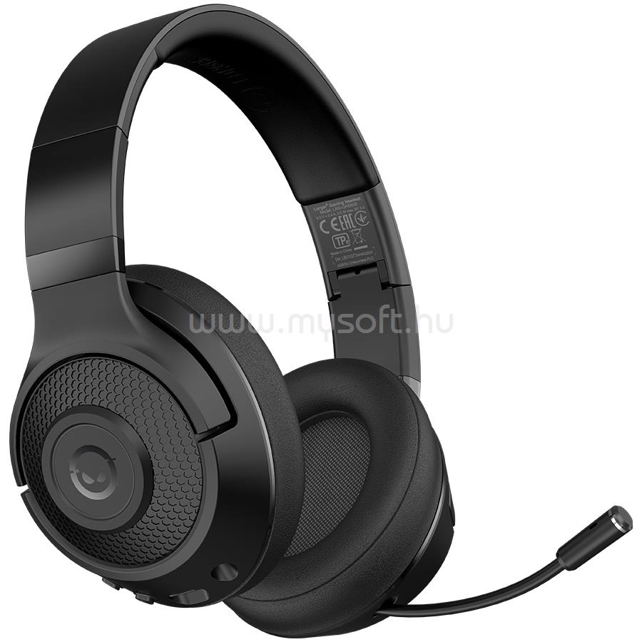 LORGAR Noah 500, Wireless Gaming headset with microphone, JL7006, BT 5.3, battery life up to 58 h (1000mAh), USB (C) charging cable (0.8m), 3.5 mm AUX cable (1.5m), size: 195*185*80mm, 0.24kg, black