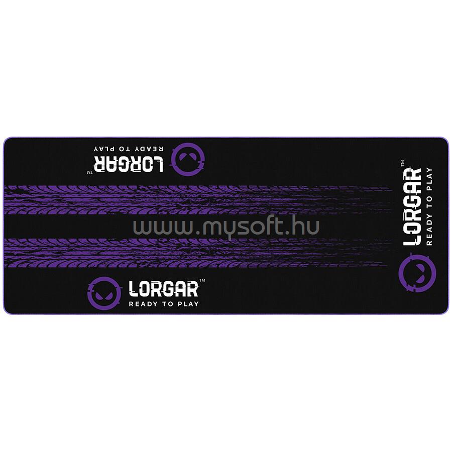 LORGAR RX1FM, Sim Racing Floor Mat Advanced, Stitched edge, 1,700X700X3 mm, Black/purple