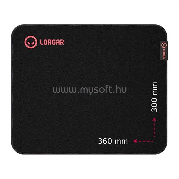 LORGAR Main 323 360x300x3mm fekete/piros egérpad
