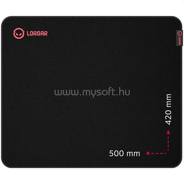 LORGAR Main 325 500x420x3mm fekete/piros egérpad