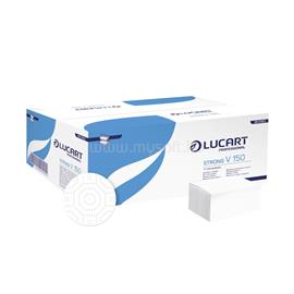 LUCART Kéztörlő 2 rétegű V hajtogatású 100 % cellulóz 190 lap/cs 20 cs/karton Strong V2.25_863051 hófehér LUCART_46196 small