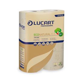 LUCART Toalettpapír 3 rétegű 250 lap/tekercs 6 tekercs/csomag EcoNatural 6.3_811929D havanna barna LUCART_45171 small