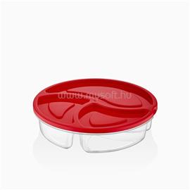 LUXPLASTIC IRIS BSF-00809 Duo kerek, 3 rekeszes tároló 1.200ml, elefántcsont, antracit vagy piros színű BSF-00809 small