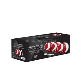 LUXPLASTIC IRIS C-00398 Prisma billenthető üveg tároló kanállal 3 darabos szett, 3*500ml, antracit, elfántcsont vagy piros színű C-00398 small