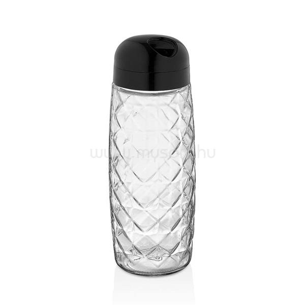 LUXPLASTIC IRIS C-00441 Round Crystal üveg tároló 1.600ml, fekete vagy elfántcsont színű