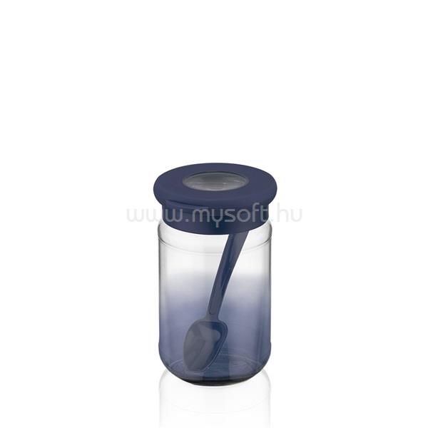 LUXPLASTIC IRIS C-00488 Rainbow indigókék üveg tároló kanállal 380ml