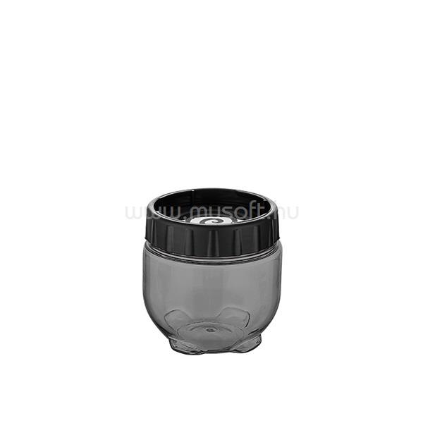 LUXPLASTIC IRIS L-00535 Stack and Lock, egymáshoz rögzíthető tároló, 400ml, fekete