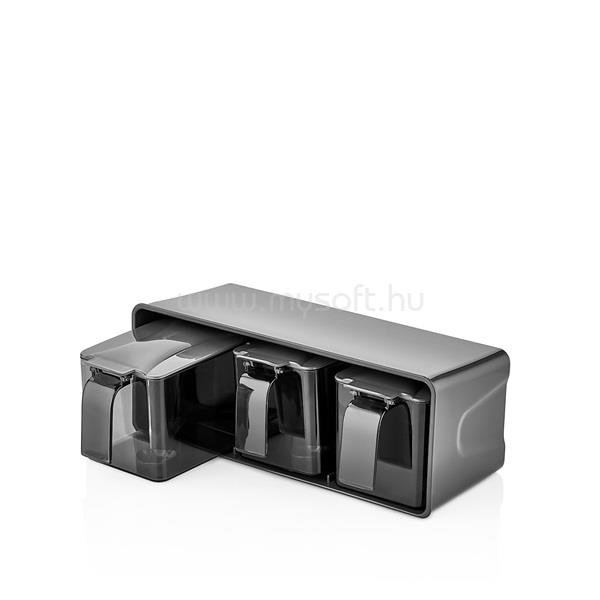 LUXPLASTIC IRIS L-00677 fűszertartó kanalakkal 3x550ml, elefántcsont vagy antracit színű