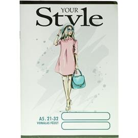 LYNX Design Style A5 vonalas 21-32 iskolai tűzött füzet LYNX_5999570820437 small