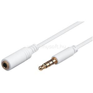 M-CAB 3.5MM JACK EXTENSION 2.0M WHI M/F 4PIN STEREO GOLD CU