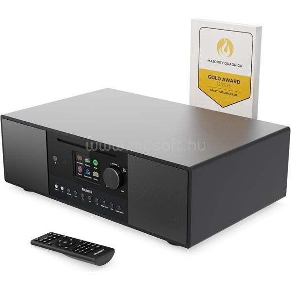 MAJORITY Quadriga All-in-One lejátszó (fekete, 120W, BT, DAB+/FM, internet rádió, CD lejátszó, Spotify, Távírányító)