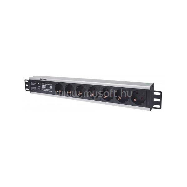 MANHATTAN elosztó - 19" 1.5U Rackmount elosztó, 7 aljzat,  3m, túlfeszültség védelem, PDU