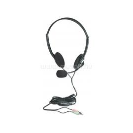 MANHATTAN Fejhallgató -  Sztereó fejhallgató mikrofonnal, hangerőszabályzó, fekete MANHATTAN_164429 small