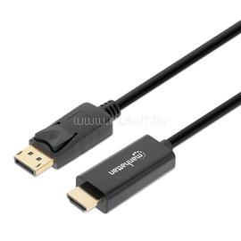 MANHATTAN Kábel - DisplayPort to HDMI ( DisplayPort 1.1 - HDMI 1.2, 1080p, 1.8m, Fekete) MANHATTAN_152679 small