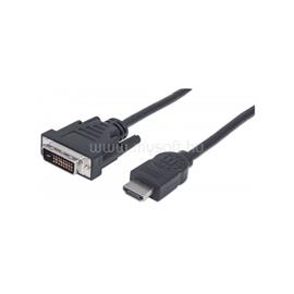 MANHATTAN Kábel - HDMI to DVI ( 1,8m; HDMI 19 pin - DVI-D Dual Link, Fekete) MANHATTAN_372503 small