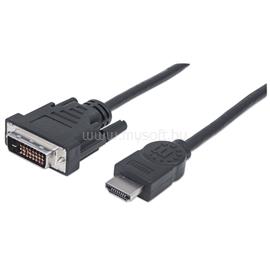 MANHATTAN Kábel - HDMI to DVI ( 1m; HDMI 19 pin - DVI-D Dual Link, Fekete) MANHATTAN_322782 small