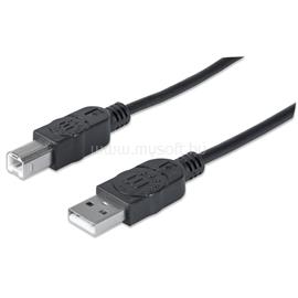 MANHATTAN Kábel - USB nyomtató kábel (USB2.0, USB-A - USB-B, 3m, Fekete) MANHATTAN_333382 small