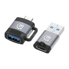 MANHATTAN Kábel átalakító - 2 féle: USB-C to USB-A és USB-A to USB-C Adapters, 3A, Aluminum MANHATTAN_356329 small