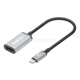 MANHATTAN Kábel átalakító - 4K@60Hz USB-C to HDMI Adapter, Active, Aluminum, Ezüst MANHATTAN_153706 small