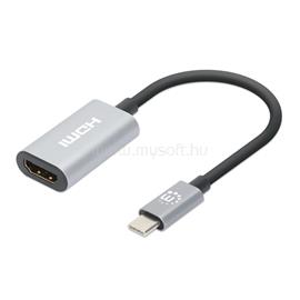 MANHATTAN Kábel átalakító - 4K@60Hz USB-C to HDMI Adapter, Active, Aluminum, Szürke MANHATTAN_153973 small