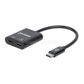 MANHATTAN Kábel átalakító - USB-C Audio Adapter, USB-C Male to USB-C Audio and USB-C MANHATTAN_153348 small