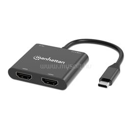 MANHATTAN Kábel átalakító - USB-C PD to Dual-HDMI Monitor Adapter for Laptop and Tablet MANHATTAN_154321 small